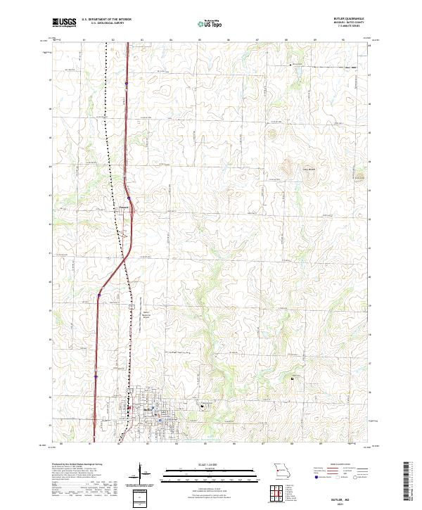 Butler, MO — USGS 7.5-minute topo (2021)