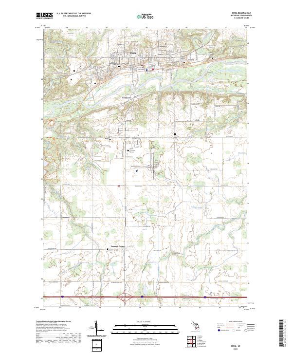 Ionia, MI — USGS 7.5-minute topo (2023)