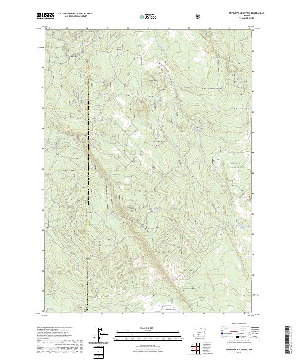 Antelope Mountain, OR — USGS 7.5-minute topo (2023)