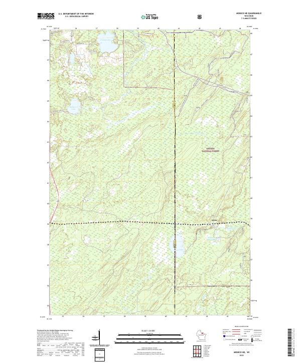 Monico NE, WI — USGS 7.5-minute topo (2022)