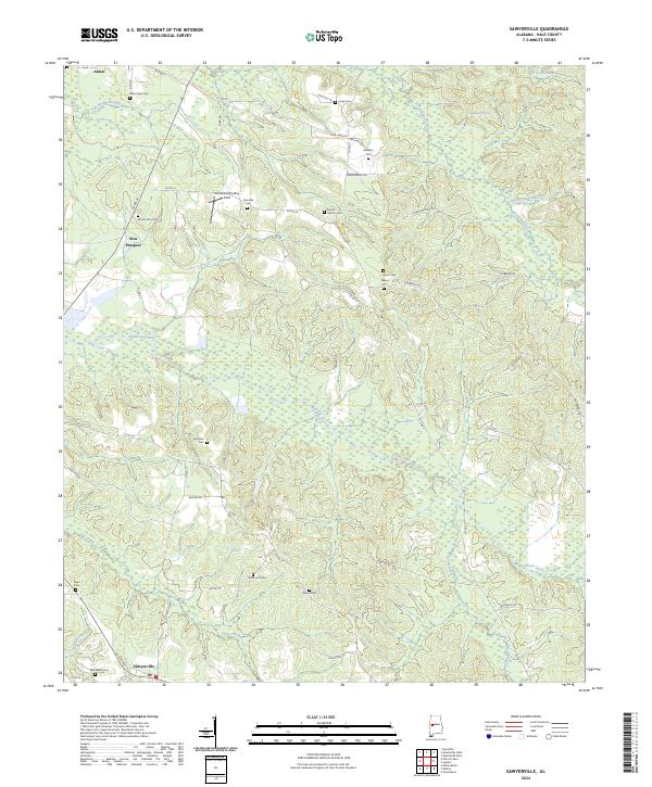 Sawyerville, AL — USGS 7.5-minute topo (2024)