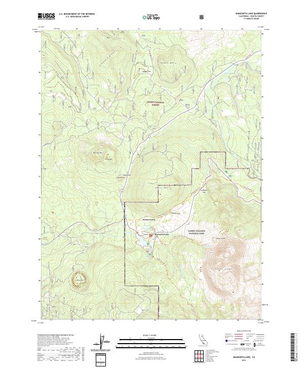 Manzanita Lake, CA — USGS 7.5-minute topo (2021)