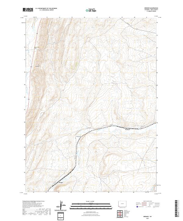 Bridger, WY — USGS 7.5-minute topo (2021)