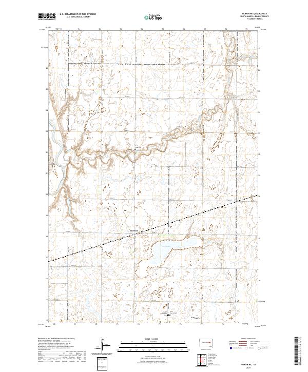 Huron NE, SD — USGS 7.5-minute topo (2021)