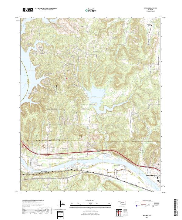 Wekiwa, OK — USGS 7.5-minute topo (2022)