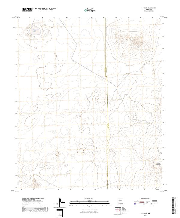 X-7 Ranch, NM — USGS 7.5-minute topo (2023)