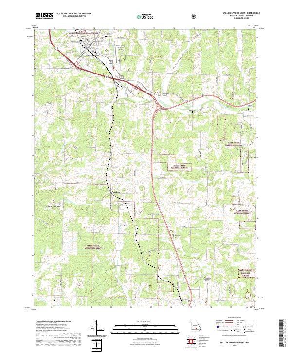 Willow Springs South, MO — USGS 7.5-minute topo (2021)