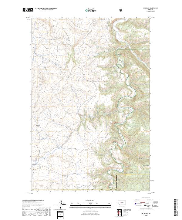Millegan, MT — USGS 7.5-minute topo (2024)