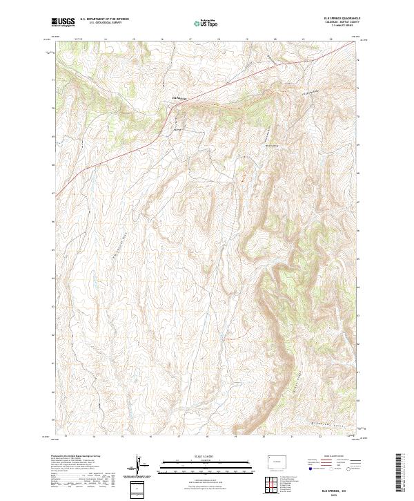 Elk Springs, CO — USGS 7.5-minute topo (2022)