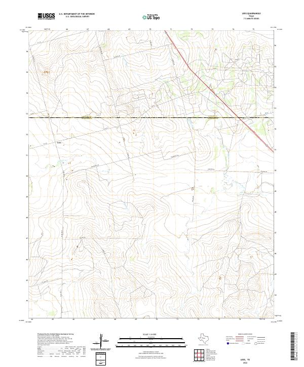 Lees, TX — USGS 7.5-minute topo (2022)