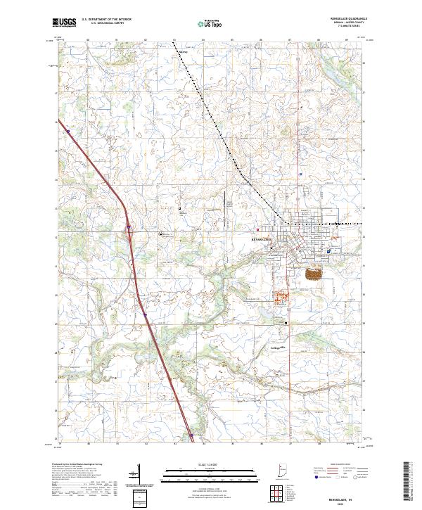 Rensselaer, IN — USGS 7.5-minute topo (2022)