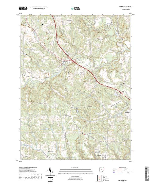 West Point, OH — USGS 7.5-minute topo (2023)