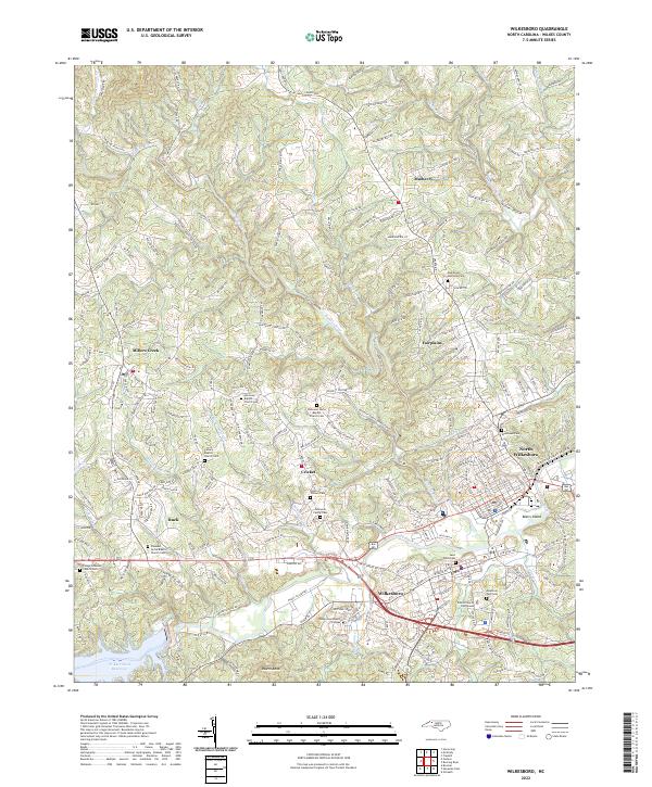 Wilkesboro, NC — USGS 7.5-minute topo (2022)