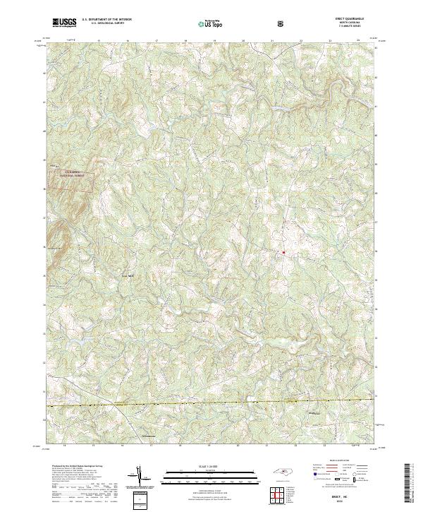 Erect, NC — USGS 7.5-minute topo (2022)