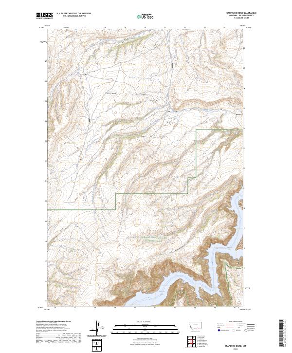 Grapevine Dome, MT — USGS 7.5-minute topo (2024)