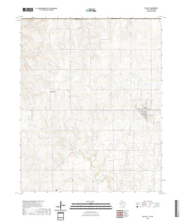 Follett, TX-OK — USGS 7.5-minute topo (2022)