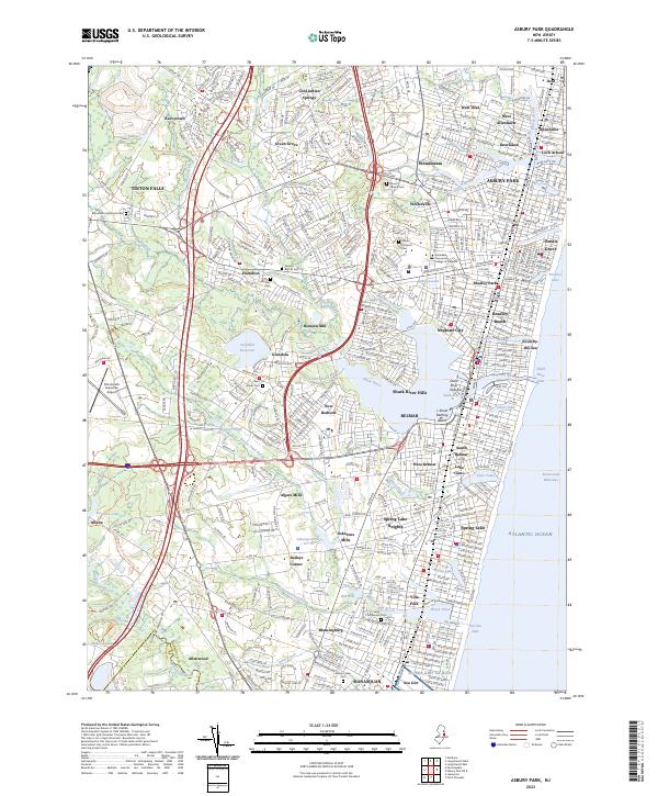 Asbury Park, NJ — USGS 7.5-minute topo (2023)