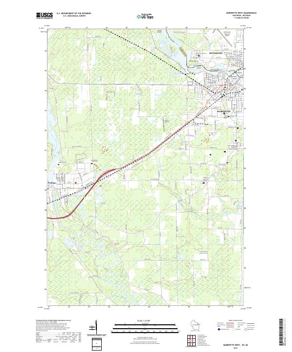 Marinette West, WI-MI — USGS 7.5-minute topo (2022)