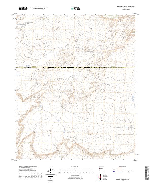 Twentytwo Spring, NM — USGS 7.5-minute topo (2023)