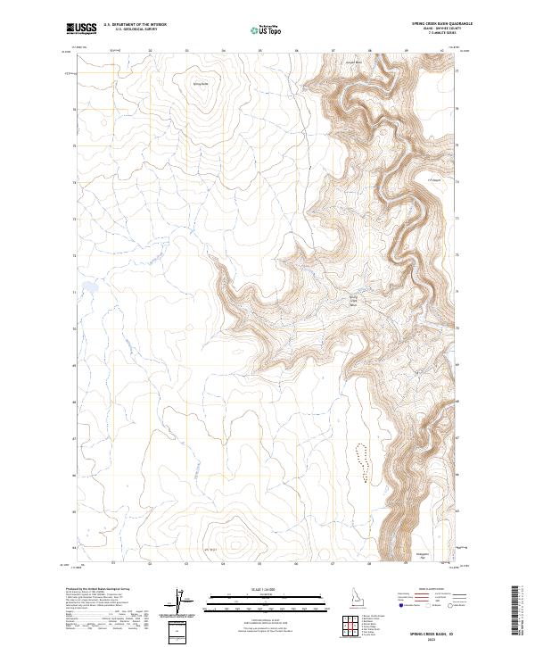 Spring Creek Basin, ID — USGS 7.5-minute topo (2023)