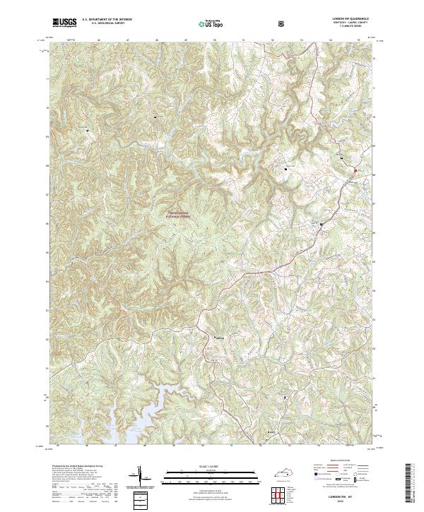 London SW, KY — USGS 7.5-minute topo (2022)