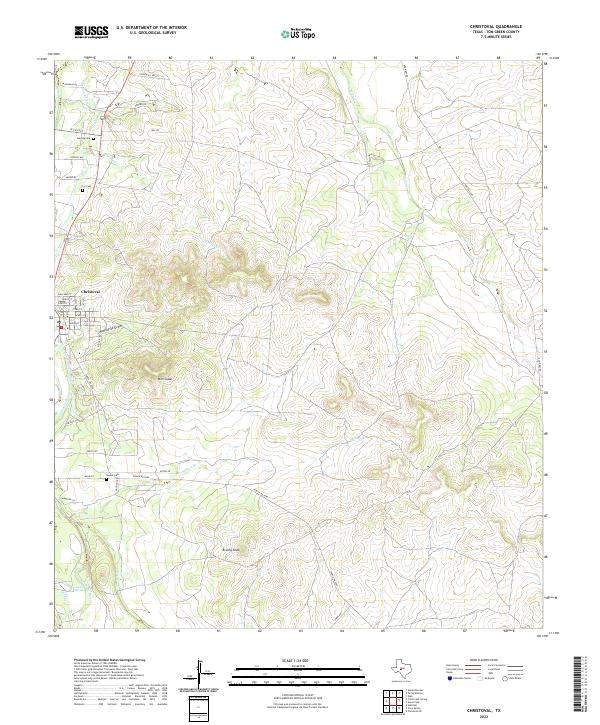 Christoval, TX — USGS 7.5-minute topo (2022)