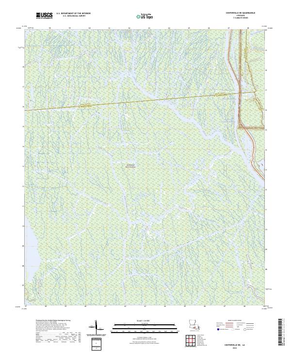 Centerville NE, LA — USGS 7.5-minute topo (2024)