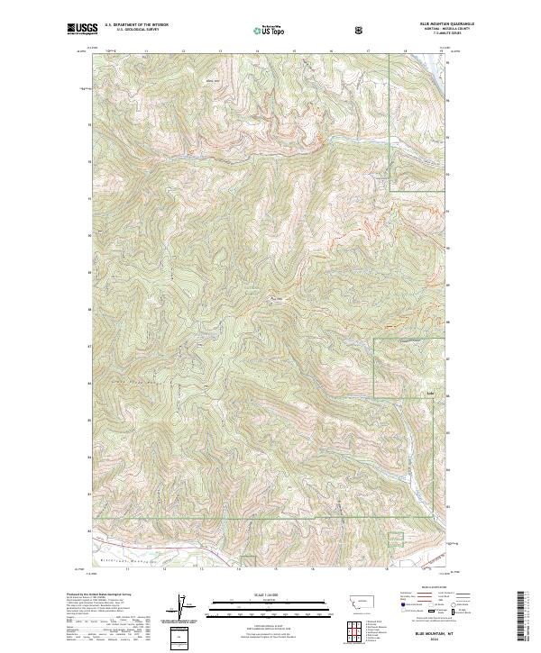 Blue Mountain, MT — USGS 7.5-minute topo (2024)