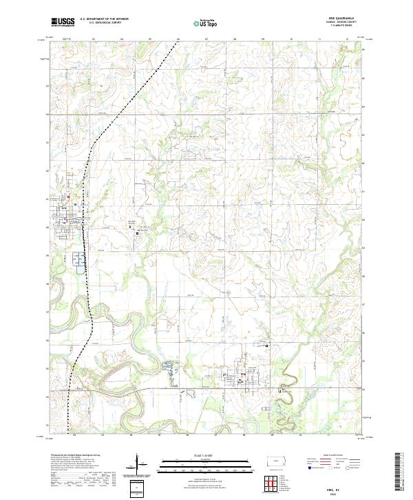 Erie, KS — USGS 7.5-minute topo (2022)
