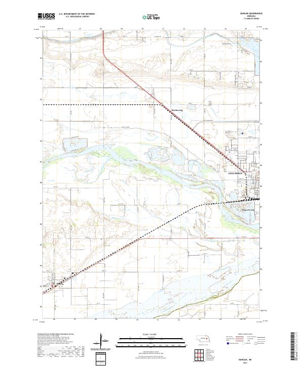 Duncan, NE — USGS 7.5-minute topo (2021)
