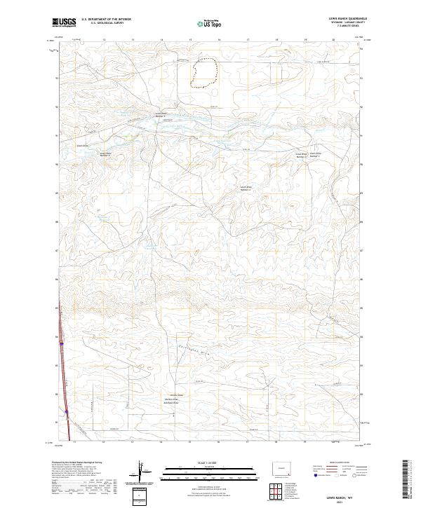 Lewis Ranch, WY — USGS 7.5-minute topo (2021)