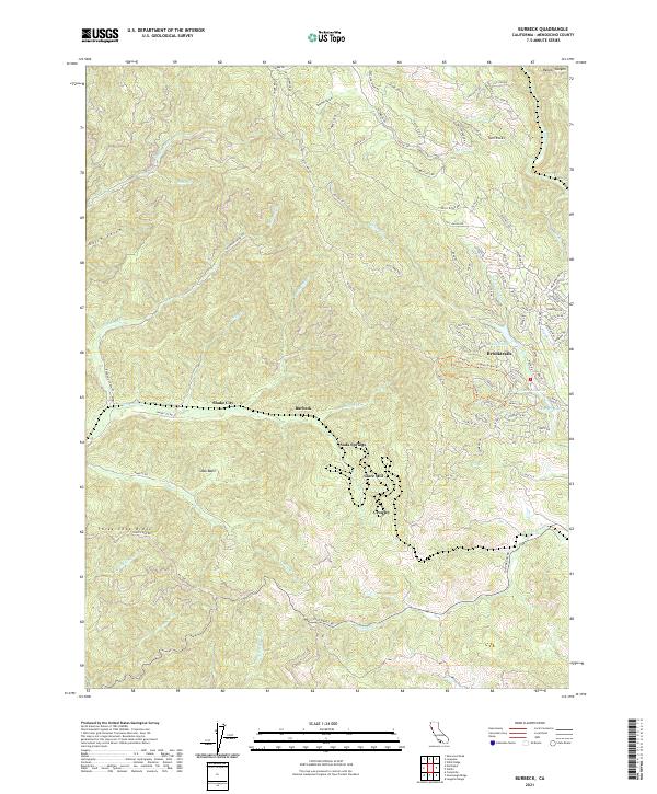 Burbeck, CA — USGS 7.5-minute topo (2021)