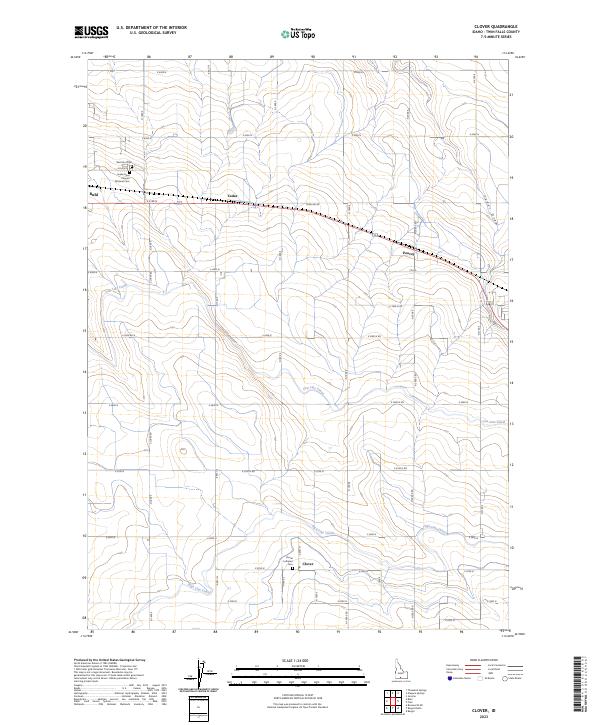Clover, ID — USGS 7.5-minute topo (2023)