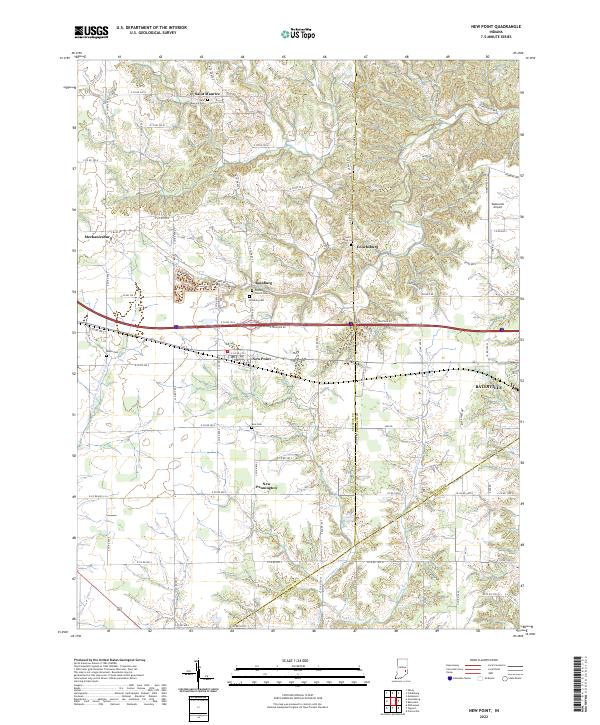 New Point, IN — USGS 7.5-minute topo (2022)