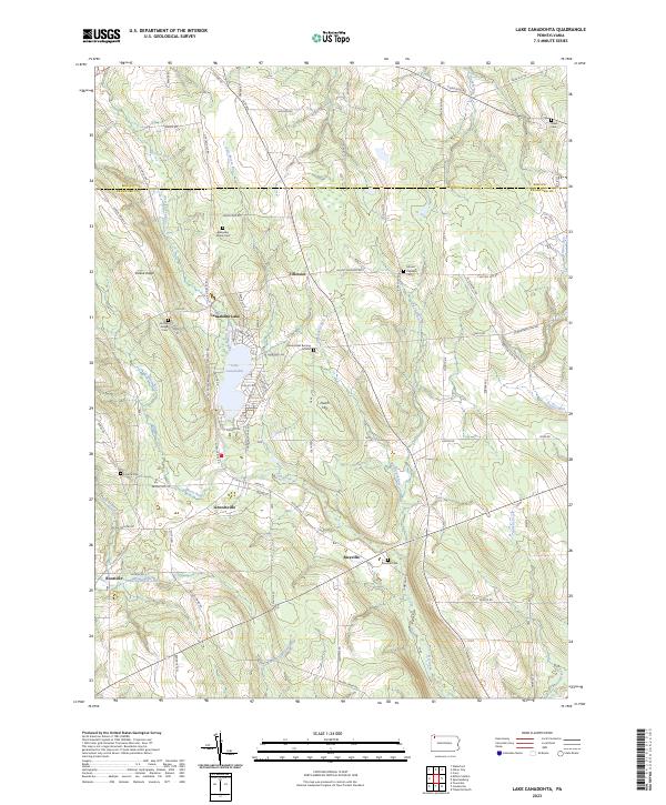 Lake Canadohta, PA — USGS 7.5-minute topo (2023)