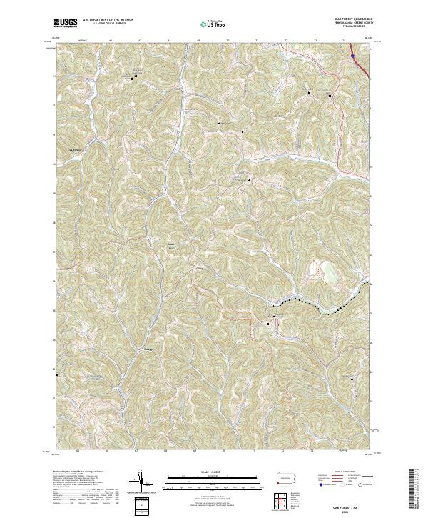 Oak Forest, PA — USGS 7.5-minute topo (2023)