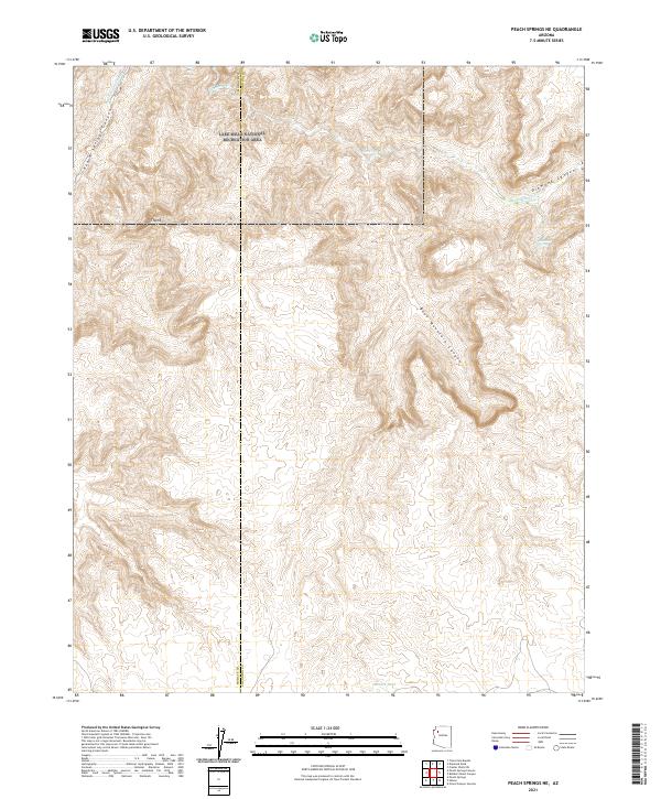 Peach Springs NE, AZ — USGS 7.5-minute topo (2021)