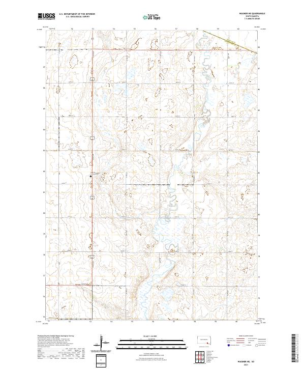 Wagner NE, SD — USGS 7.5-minute topo (2021)