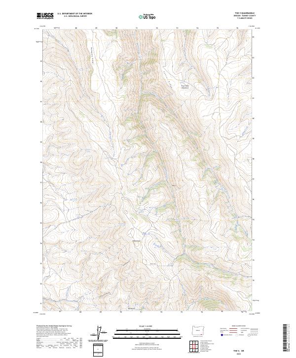 The V, OR — USGS 7.5-minute topo (2023)