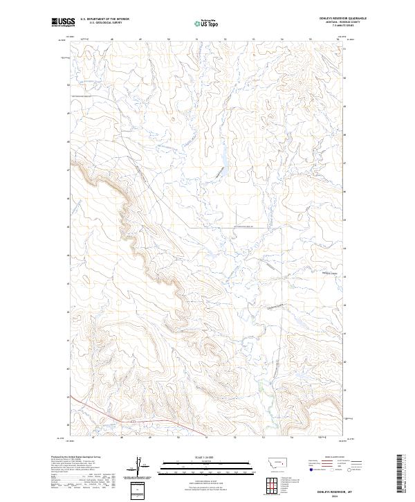 Donleys Reservoir, MT — USGS 7.5-minute topo (2024)