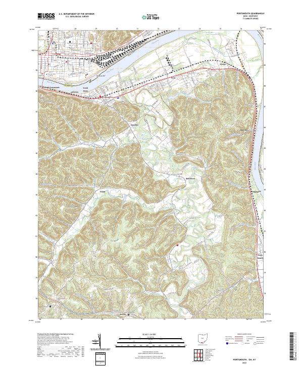 Portsmouth, OH-KY — USGS 7.5-minute topo (2023)