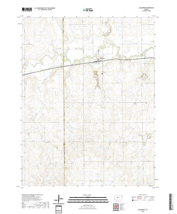 Alexander, KS — USGS 7.5-minute topo (2022)