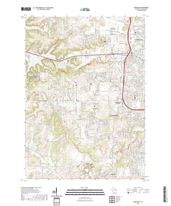 Middleton, WI — USGS 7.5-minute topo (2022)