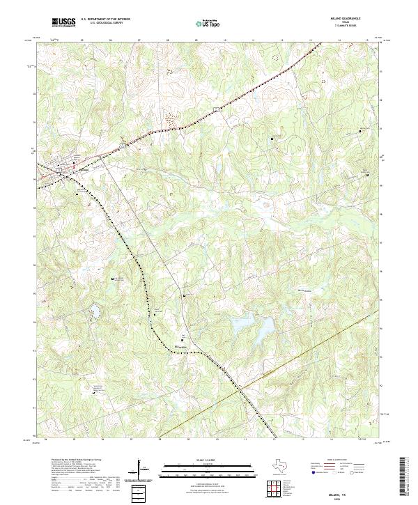 Milano, TX — USGS 7.5-minute topo (2022)