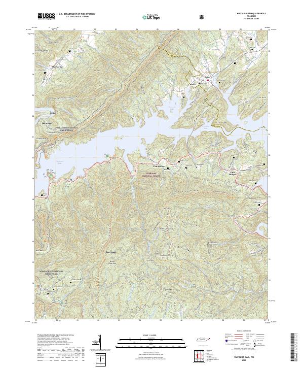 Watauga Dam, TN — USGS 7.5-minute topo (2022)