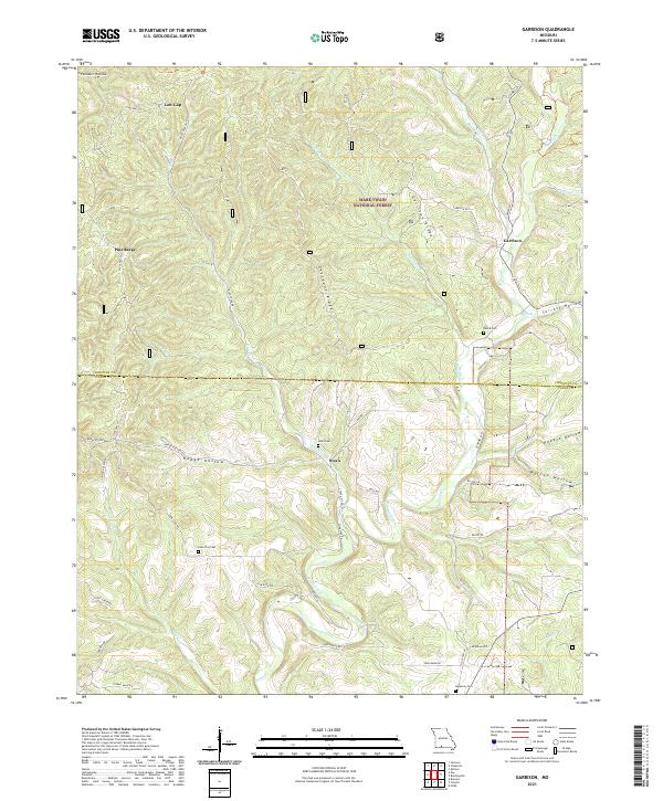 Garrison, MO — USGS 7.5-minute topo (2021)