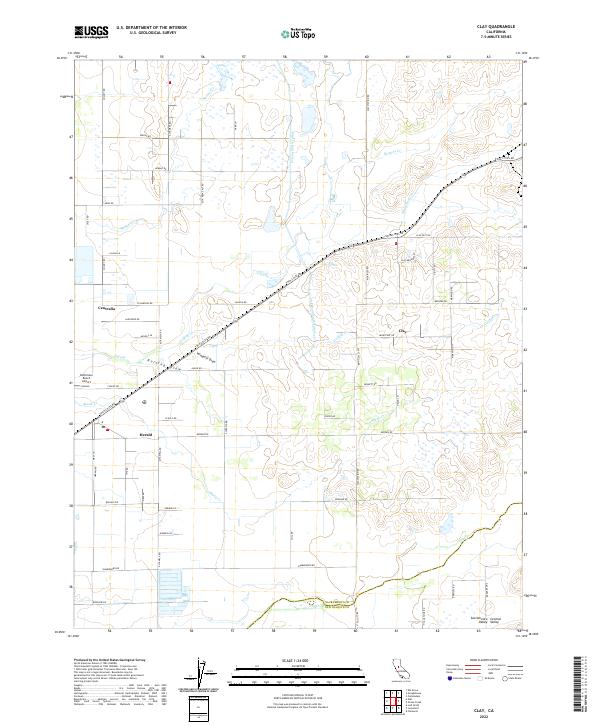 Clay, CA — USGS 7.5-minute topo (2022)
