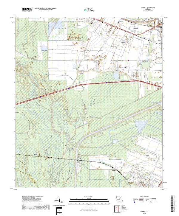 Lobdell, LA — USGS 7.5-minute topo (2024)