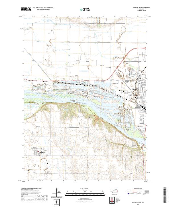Fremont West, NE — USGS 7.5-minute topo (2021)
