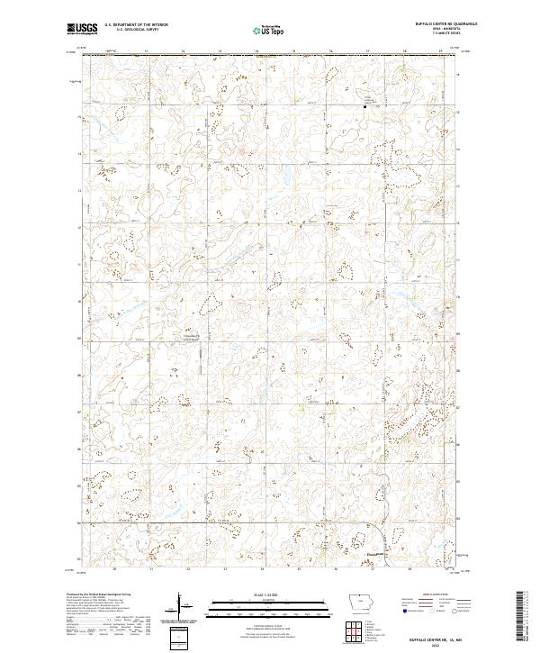 Buffalo Center NE, IA-MN — USGS 7.5-minute topo (2022)